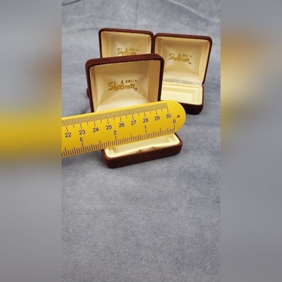 Shalimar empty brown peach velvet Jewelry boxes set of 3 - Picture 5 of 7